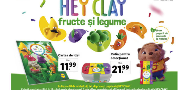 Lidl România lansează o nouă colecție de 18 culori din plastilină Hey Clay, prin care copiii pot modela noi personaje inspirate din fructe și legume