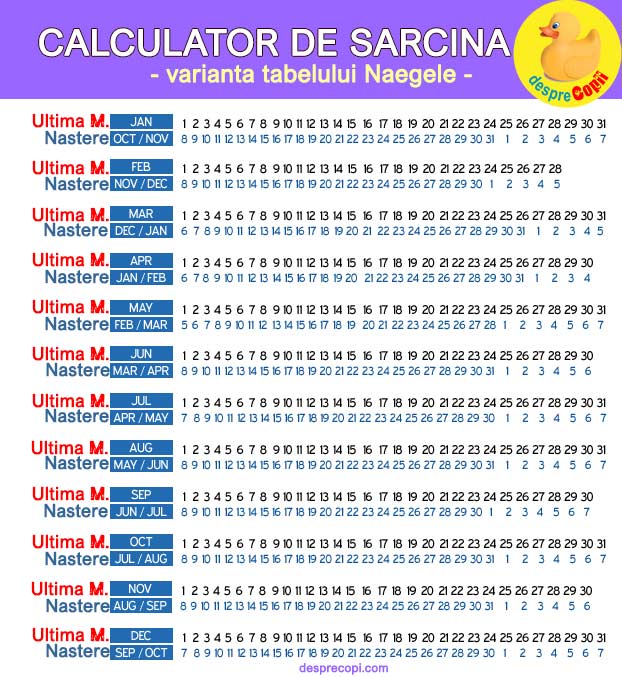 calculator sarcina data nasterii