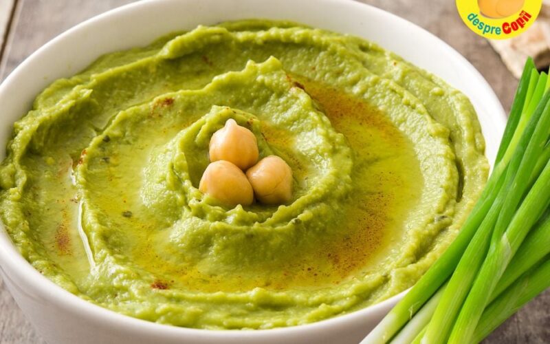 Hummus cu ceapă verde